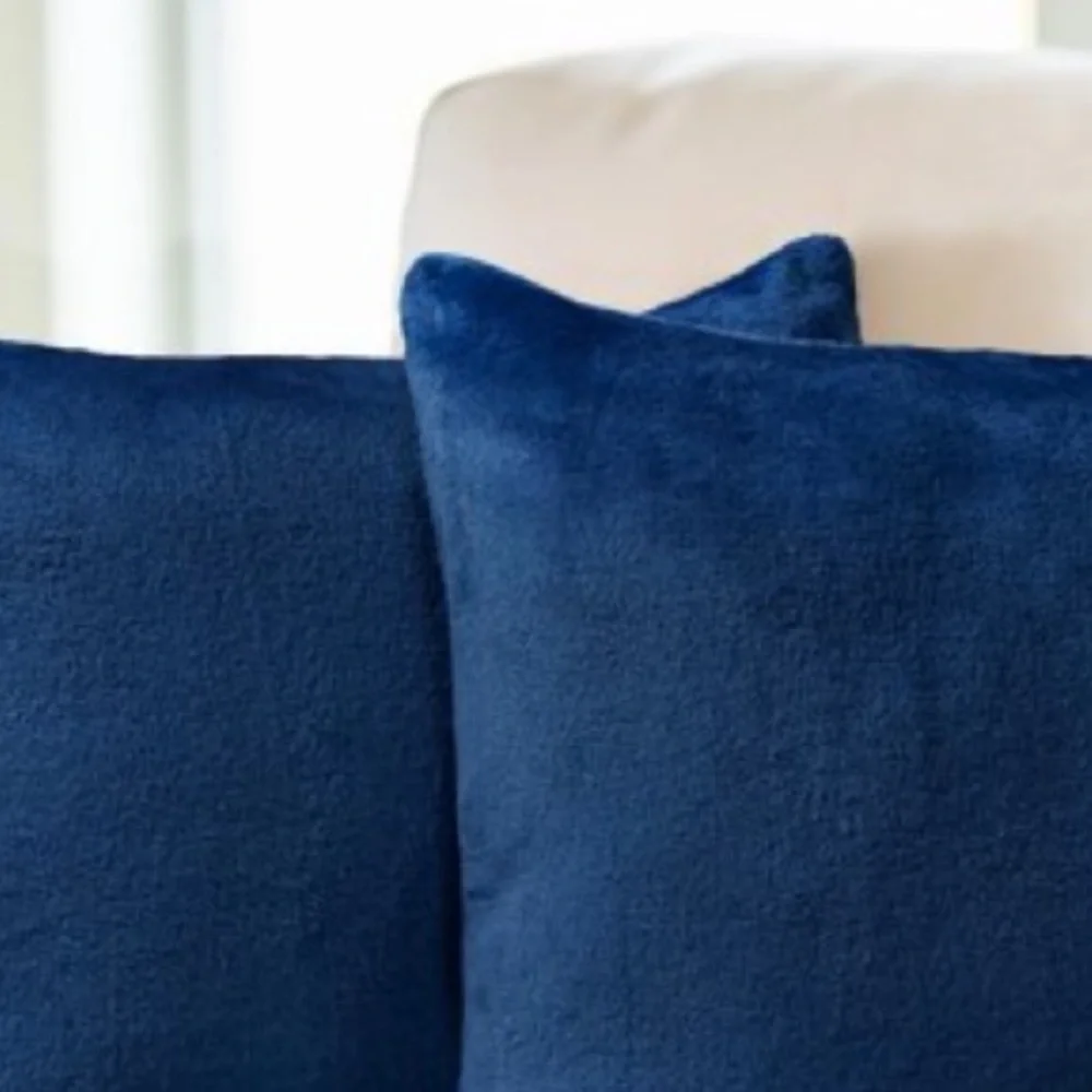 Blue Velvet Square Pillow Covers
